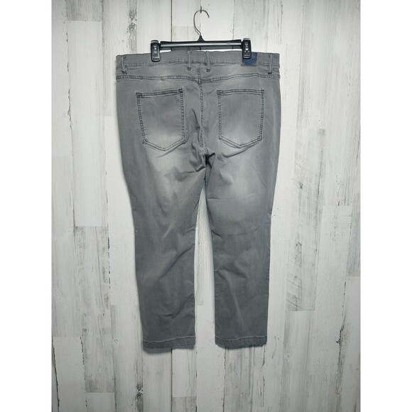 Mugsy Beans Jeans Men's 40 Gray Slim Tapered Stretch FLX3NTMG Hemmed 40x26 - Picture 4 of 6